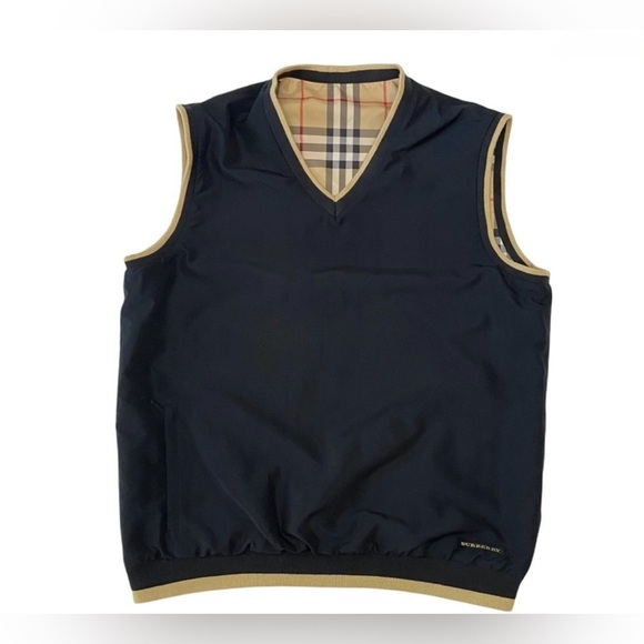LIKE NEW! Burberry London Nova Check Plaid Reversible Golf Vest Jacket Mens S - Picture 5 of 7